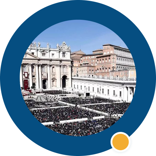 Vista aérea de la Plaza de San Pedro en el Vaticano durante una multitudinaria audiencia papal Vista aérea de la Plaza de San Pedro en el Vaticano durante una multitudinaria audiencia papal