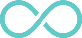 Símbolo de infinito de color turquesa, parte del logotipo de la empresa Goodlove